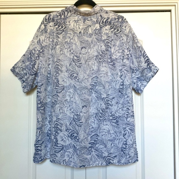 🔥 TASSO ELBA Mens Silk/Linen shirt short sleeve Beach Coastal vacation Sz XL - Picture 2 of 11